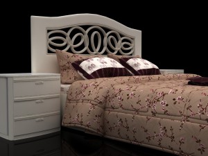 floral design bed with hedboard mobax-5198844 3D Model