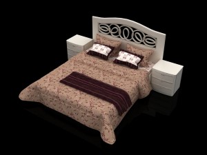 floral design bed with hedboard mobax-5198844 3D Modell