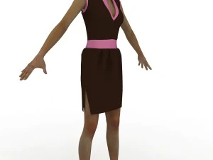 chocolate-pink tulip dress 3D Model