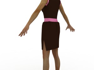 chocolate-pink tulip dress 3D 模型