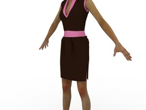 chocolate-pink tulip dress 3D 模型