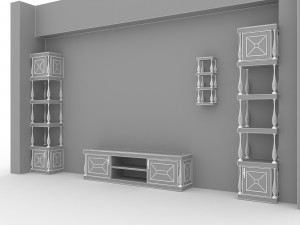 classic living room set Model 3D