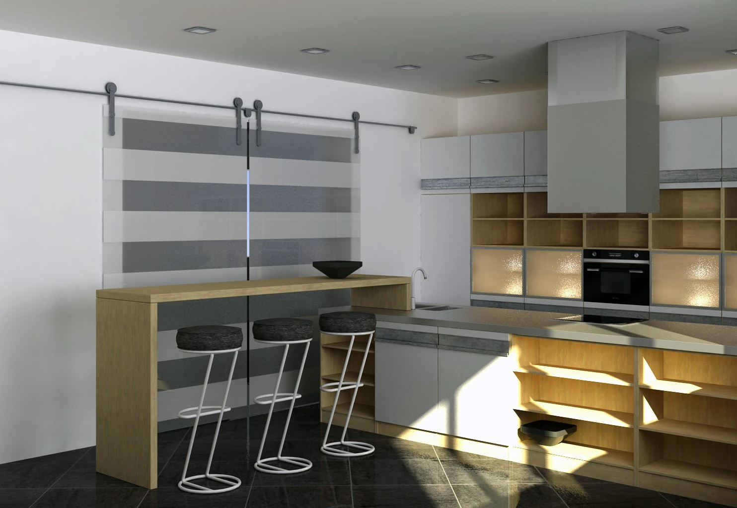 kitchen set with island modern minimalist style 3D Model .c4d .max .obj .3ds .fbx .stl .blend 