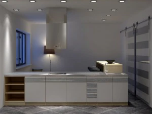 kitchen set with island modern minimalist style 3D Model