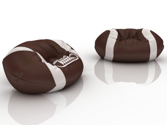 rugby ball chair bag for playroom 3D मॉडल .c4d .max .obj .3ds .fbx .stl .blend 