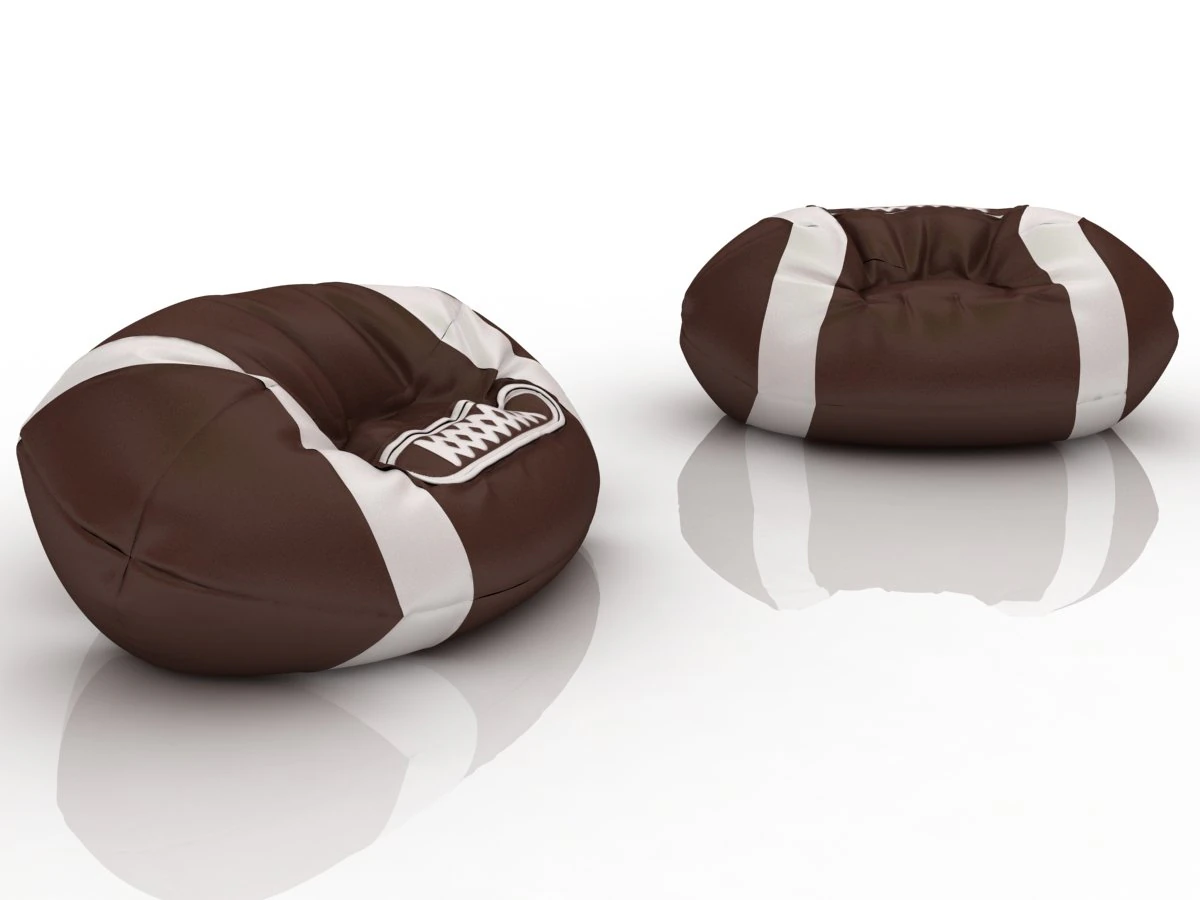 rugby ball chair bag for playroom 3D Model .c4d .max .obj .3ds .fbx .stl .blend 