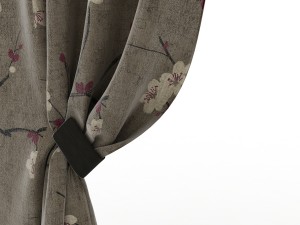 curtains silk with magnetic pickup 3D Model