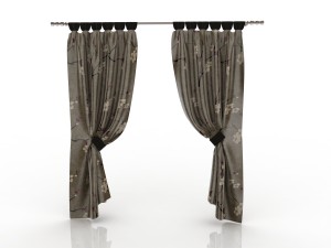 curtains silk with magnetic pickup 3D Model
