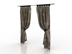 curtains silk with magnetic pickup 3D Model