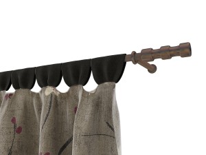 curtains silk with magnetic pickup 3D Model