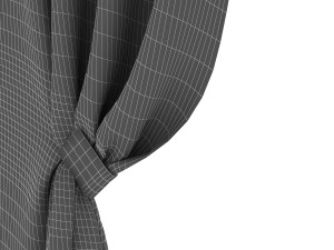 curtains silk with magnetic pickup 3D Model