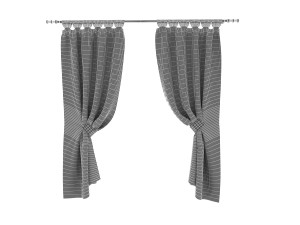 curtains silk with magnetic pickup 3D Model