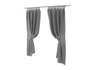 curtains silk with magnetic pickup 3D Model