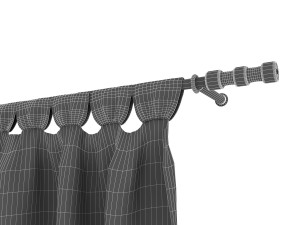 curtains silk with magnetic pickup 3D Model