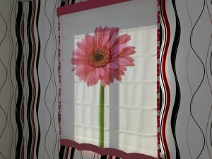 roman shade with big flower print 3D Model