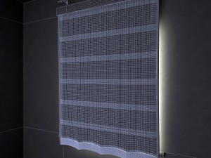 roman shade with big flower print 3D Model