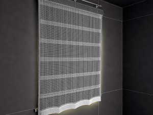 roman shade with big flower print 3D Model