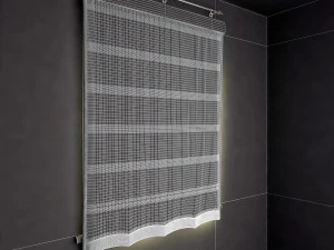 roman shade with big flower print 3D Model