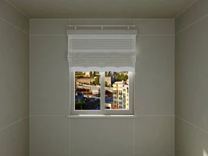 roman shade in a nautical theme with map print 3D Model