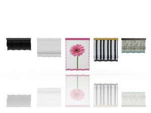 five different roman shades with five different sh Model 3D
