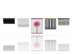 five different roman shades with five different sh 3D Model