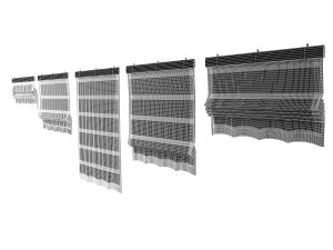 five different roman shades with five different sh Model 3D