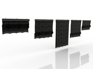 five different roman shades with five different sh Model 3D
