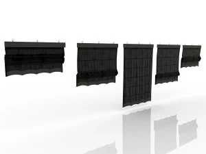 five different roman shades with five different sh 3D Model