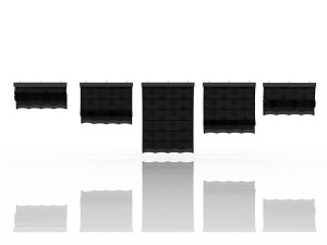 five different roman shades with five different sh Model 3D