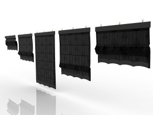 five different roman shades with five different sh Model 3D