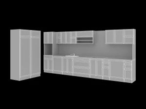 cozinha de estilo cl&aacute;ssico 4500x2650x2100h Modelo 3D