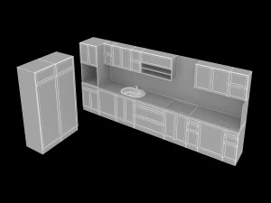cozinha de estilo cl&aacute;ssico 4500x2650x2100h Modelo 3D