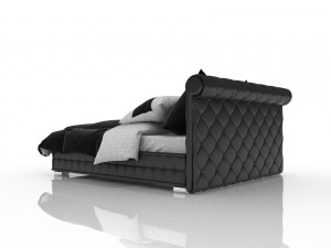 grey leather bed 3D Модель