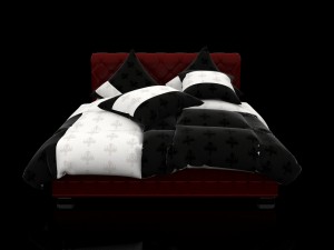 red leather bed 3D Model
