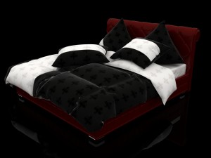 red leather bed 3D Model