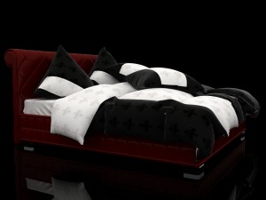 red leather bed 3D Model