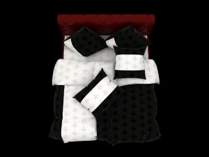 red leather bed 3D Model