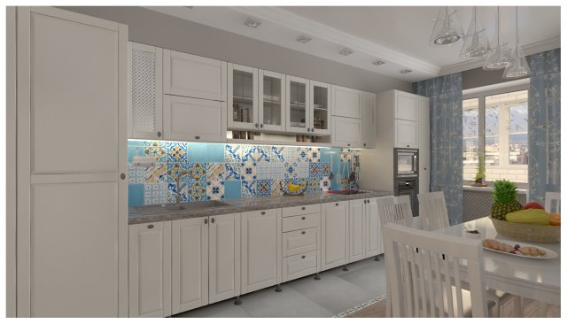 kitchen with majolica 3D Model .c4d .max .obj .3ds .fbx .stl .blend 
