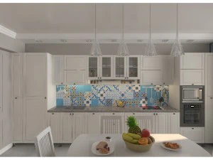 kitchen with majolica 3D Model