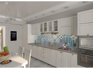 kitchen with majolica 3D Model