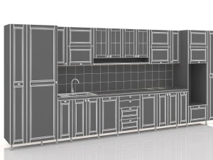 kitchen with majolica 3D Model