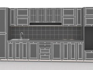 kitchen with majolica 3D Model