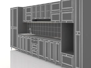 kitchen with majolica 3D Model