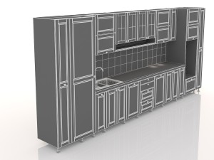 kitchen with majolica 3D Model
