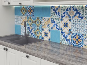 kitchen with majolica 3D Model