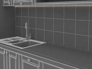 kitchen with majolica 3D Model