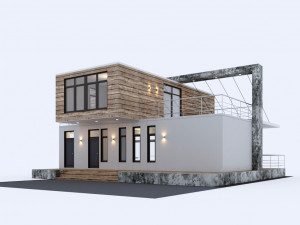 sea-container house Modello 3D