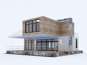 sea-container house Modello 3D