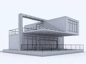sea-container house Modello 3D