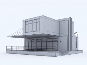 sea-container house Modello 3D